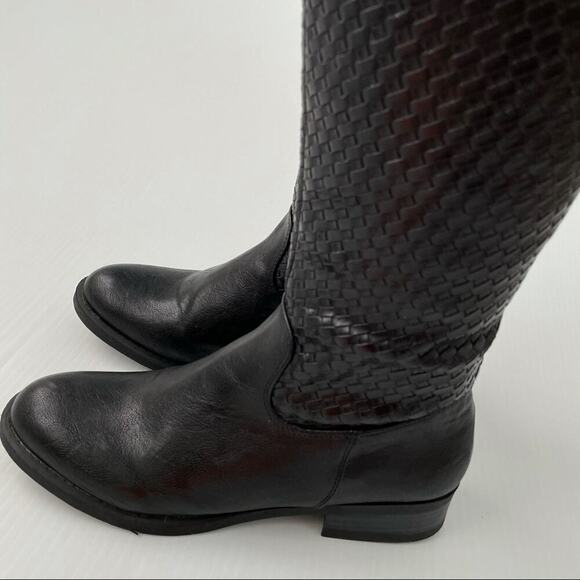 White Mountain Lakota tall boots riding boots black woven textured pattern - Picture 2 of 10